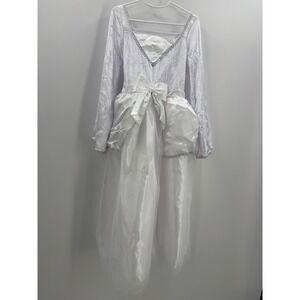 Relibeauty Kids Angel Costume White Silver Dress Wings Halo Size 10-12